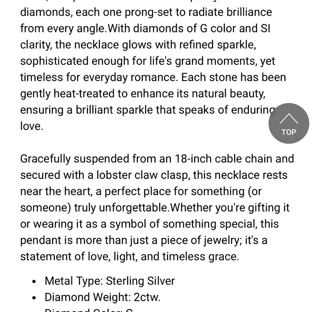 Nova Star Sterling Silver lab grown diamond heart pendant - Picture 7 of 8